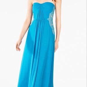 BCBGMaxazria Ashby Lace Trim Strapless GOWN Sz 6